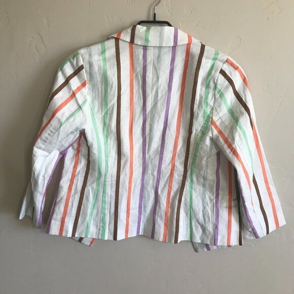 Modcloth NWT S Stripe Cotton-Linen Blazer - Picture 4 of 14